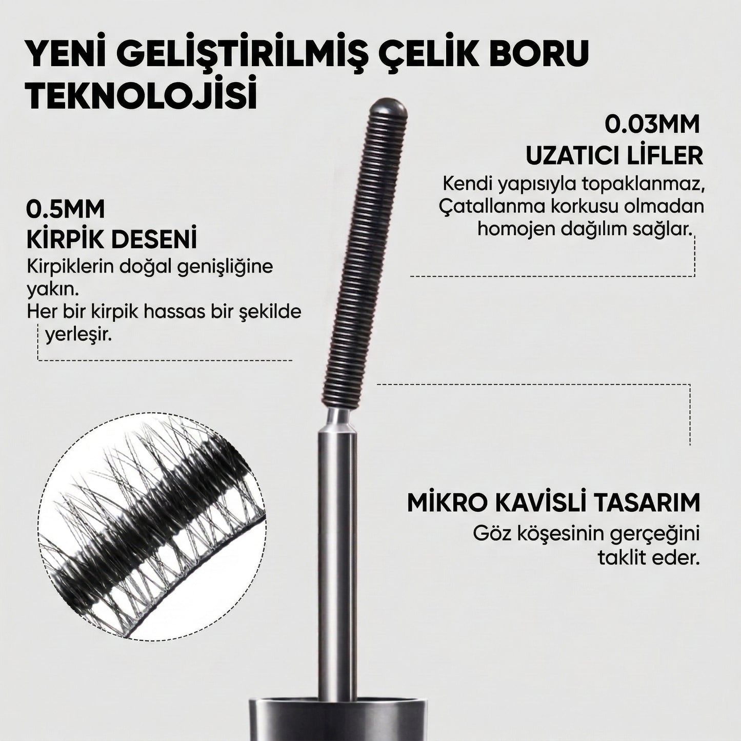 Evoorin Su Geçirmez Demir Maskara